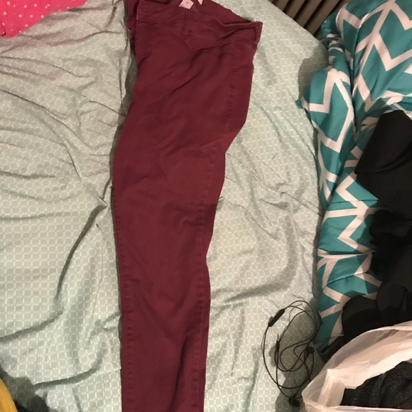 refuge Denim - maroon jeans from Charlotte Rousee